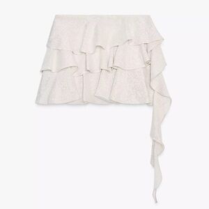 NEW Zara Asymmetrical Ruffle Mini Skirt